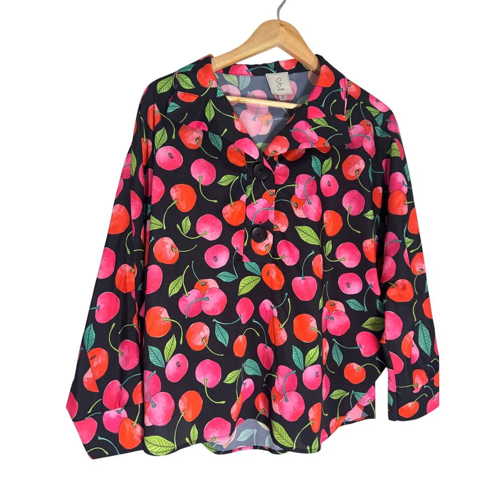 Sioni Cherry Berry Dolman Blouse XL